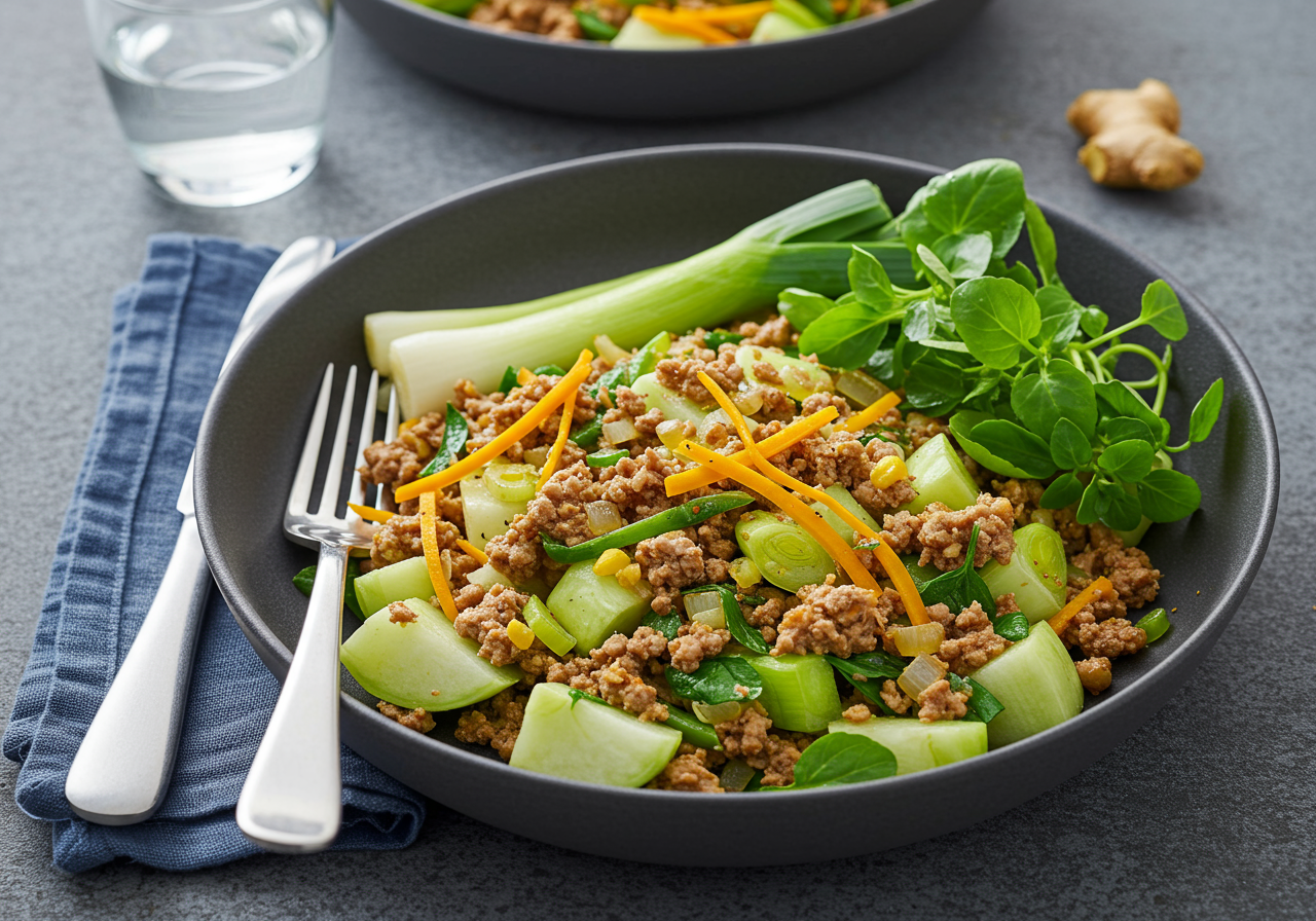 AIP Lamb and Kohlrabi Skillet with Turmeric and Mint