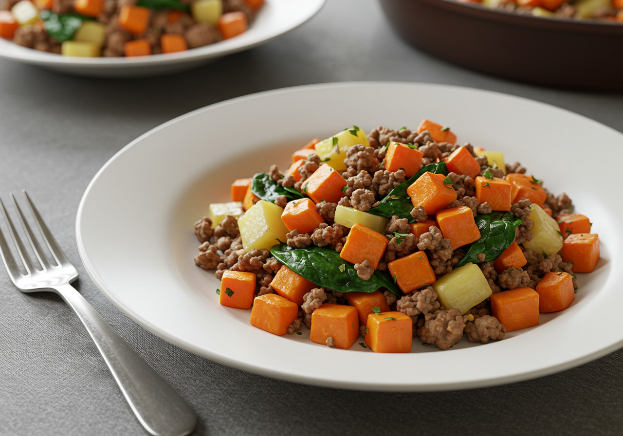 Herbed Lamb and Root Vegetable Hash