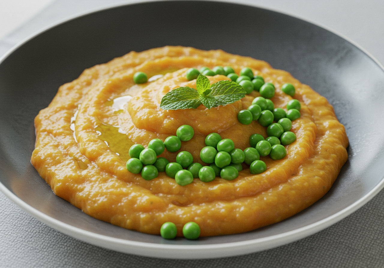 Minted Lamb, Pea & Sweet Potato Purée