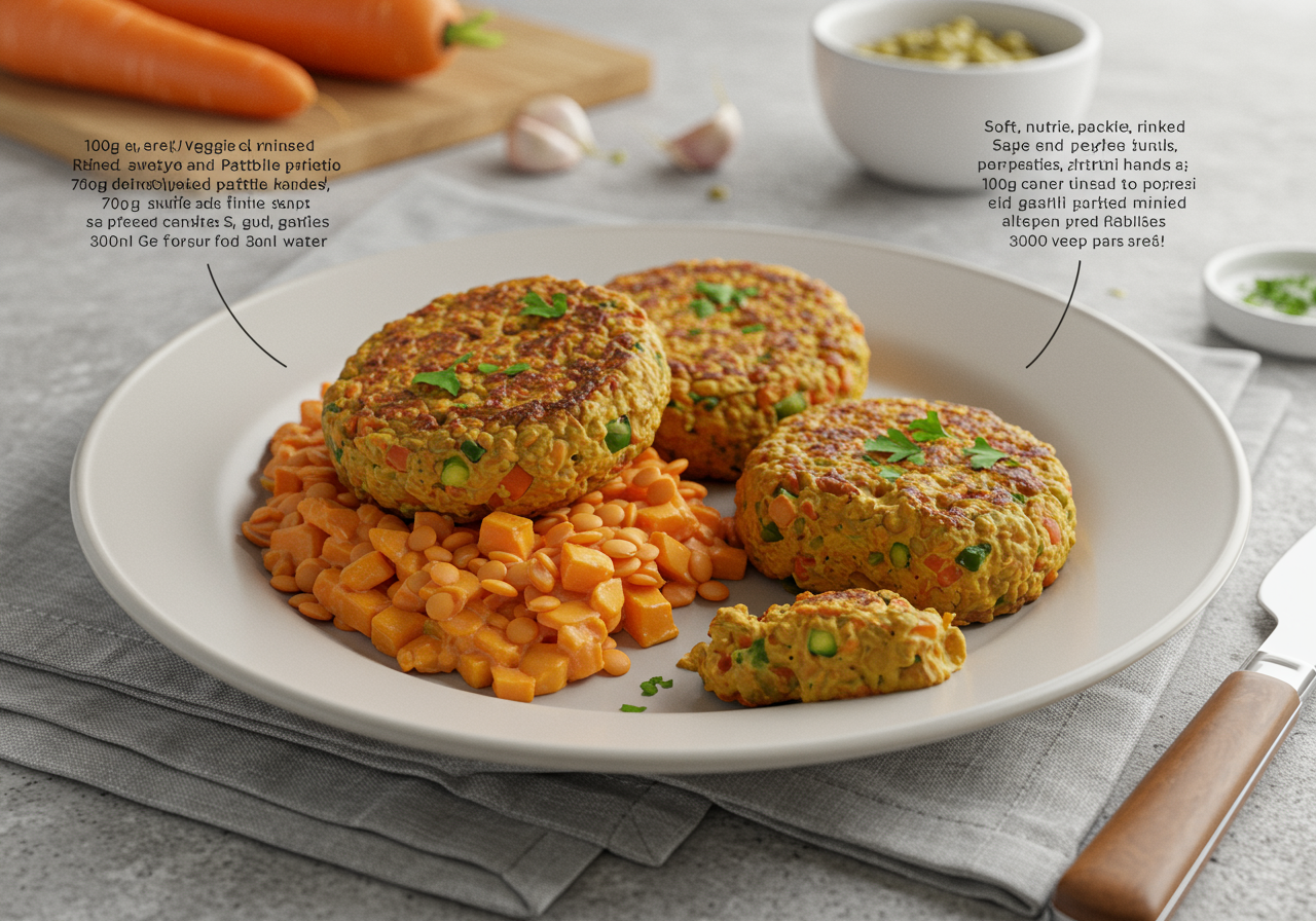 Rainbow Veggie & Lentil Patties for Toddlers