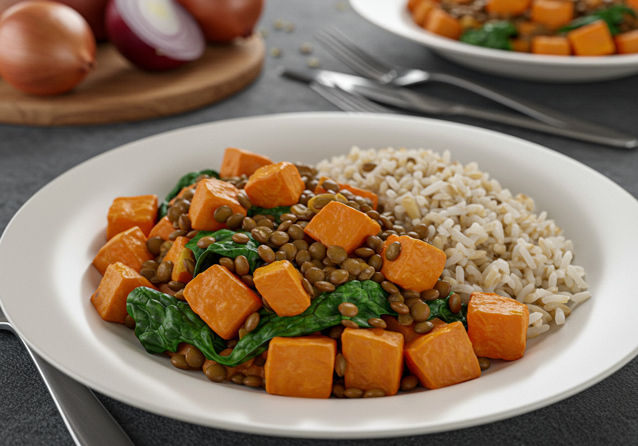 Hearty Lentil and Sweet Potato Stew