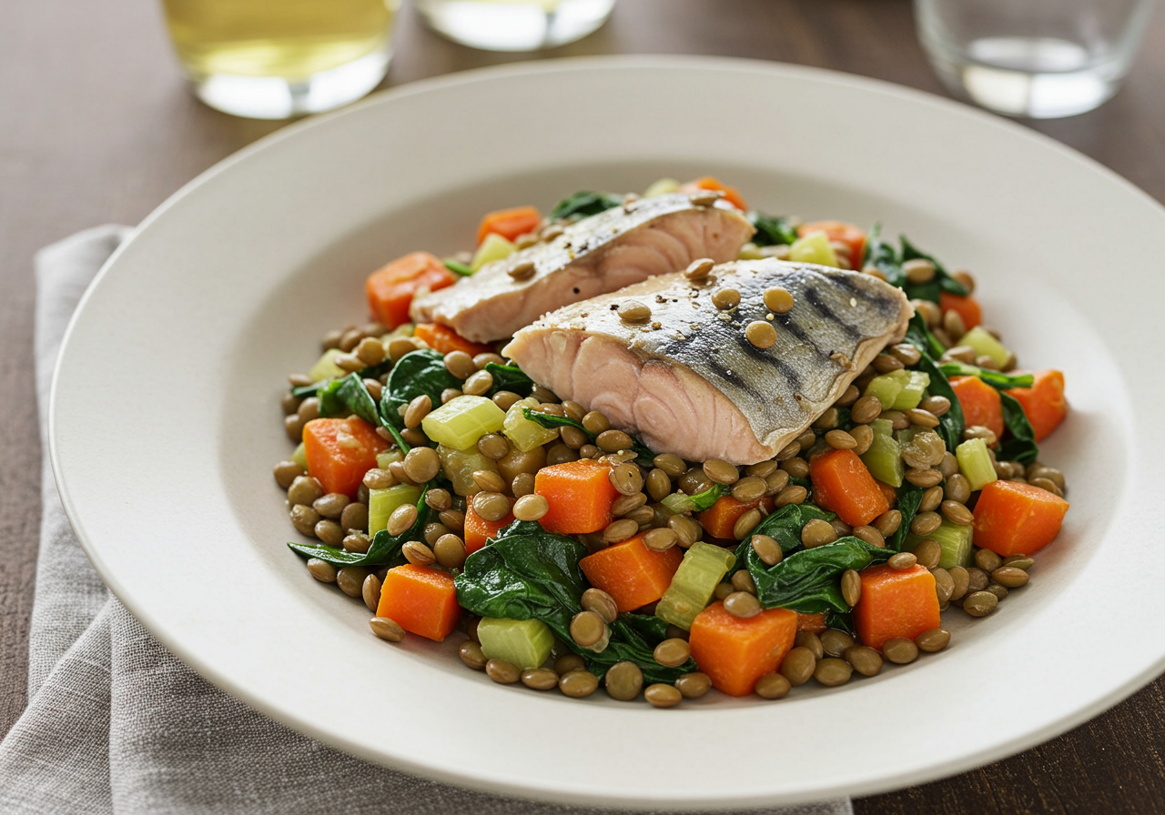 Hearty Mackerel and Green Lentil Warm Salad