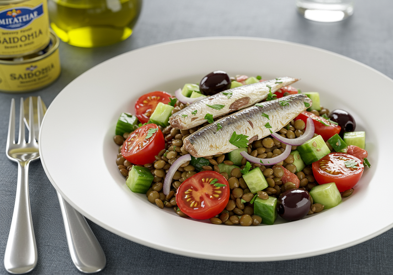 Mediterranean Sardine and Lentil Salad