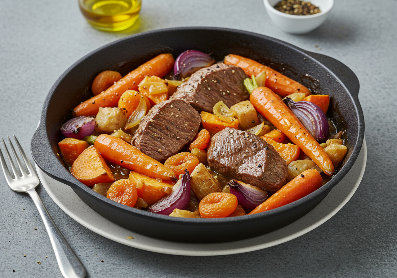 Moroccan Lamb and Apricot Tagine Traybake