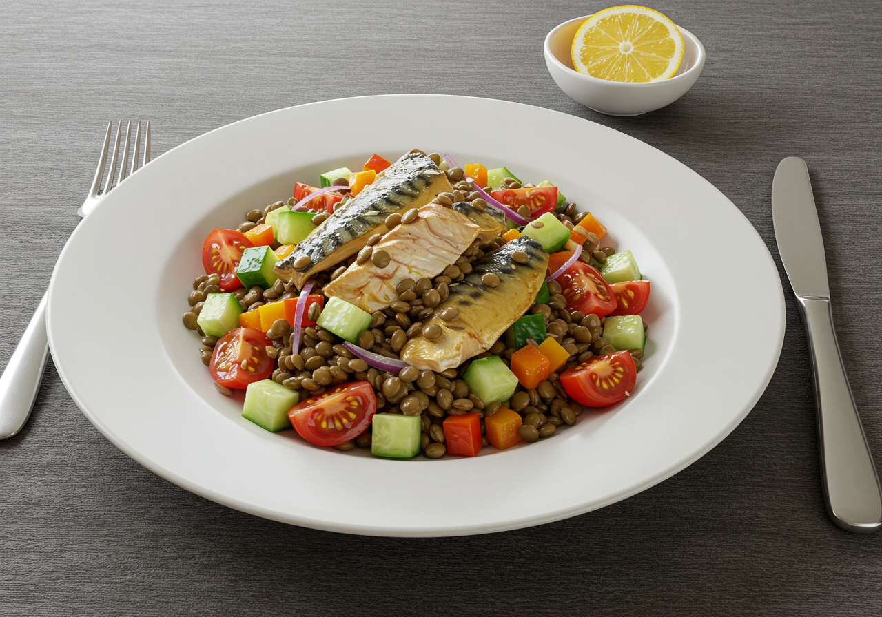 Mediterranean Mackerel & Lentil Salad