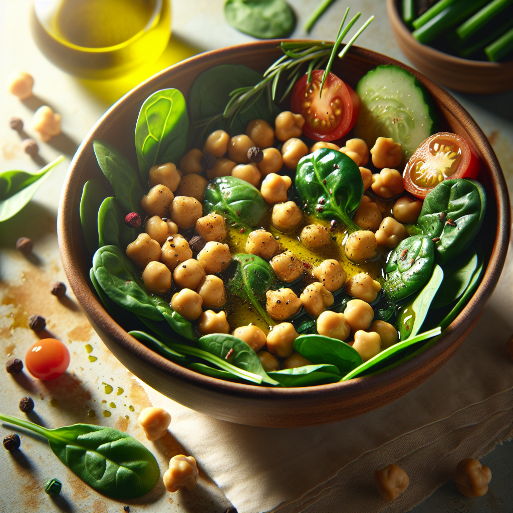 Mediterranean Chickpea and Spinach Bowl