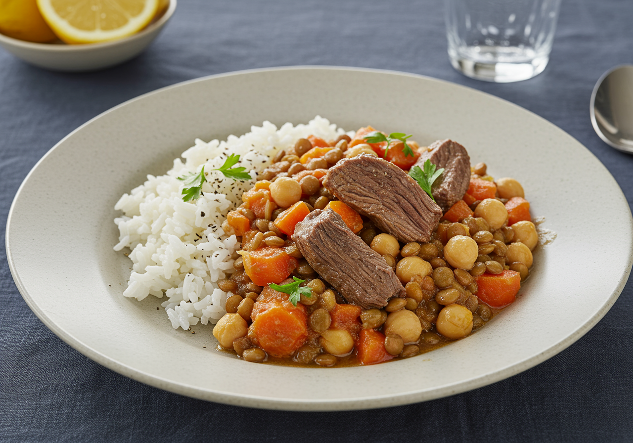 Moroccan-Spiced Lamb and Lentil Stew