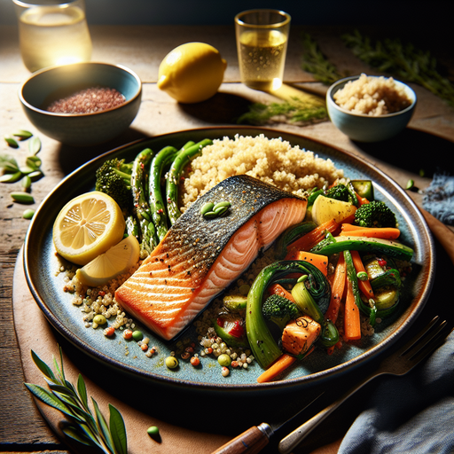 Lemon Garlic Salmon with Quinoa and Vegetables
