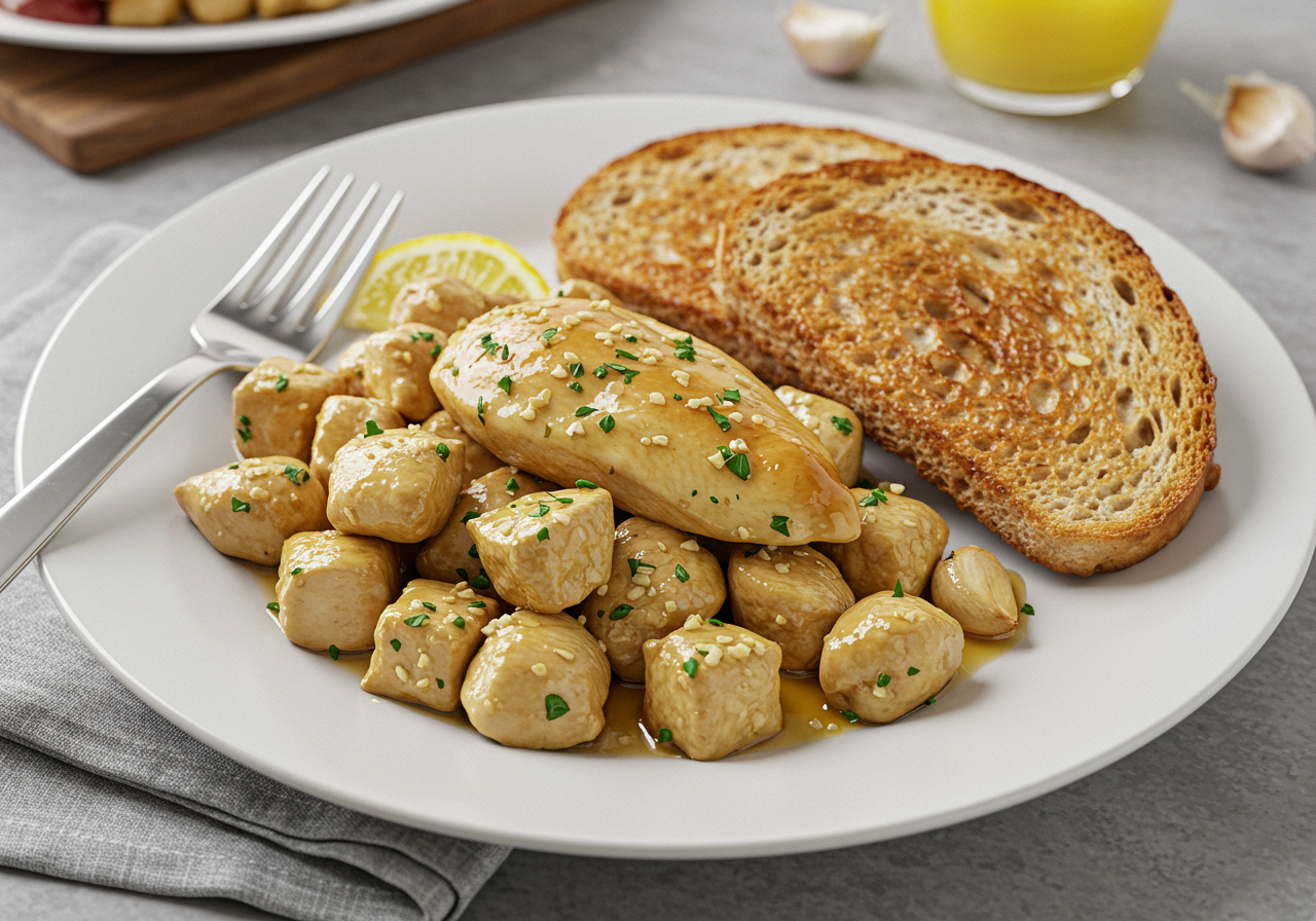 Honey-Garlic Chicken with Rustic Whole Wheat Toasts