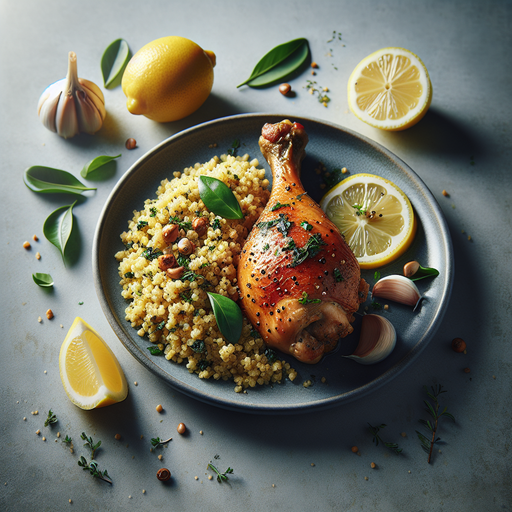 Lemon Herb Chicken Drumstick with Bulgur