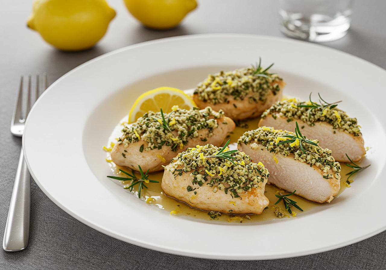 Lemon Herb Crusted Chicken Medallions