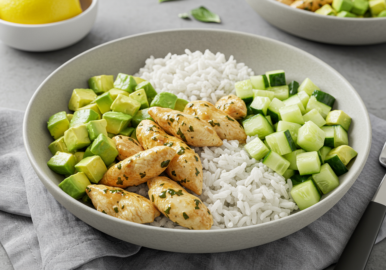 Mediterranean Lemon Herb Chicken Bowl