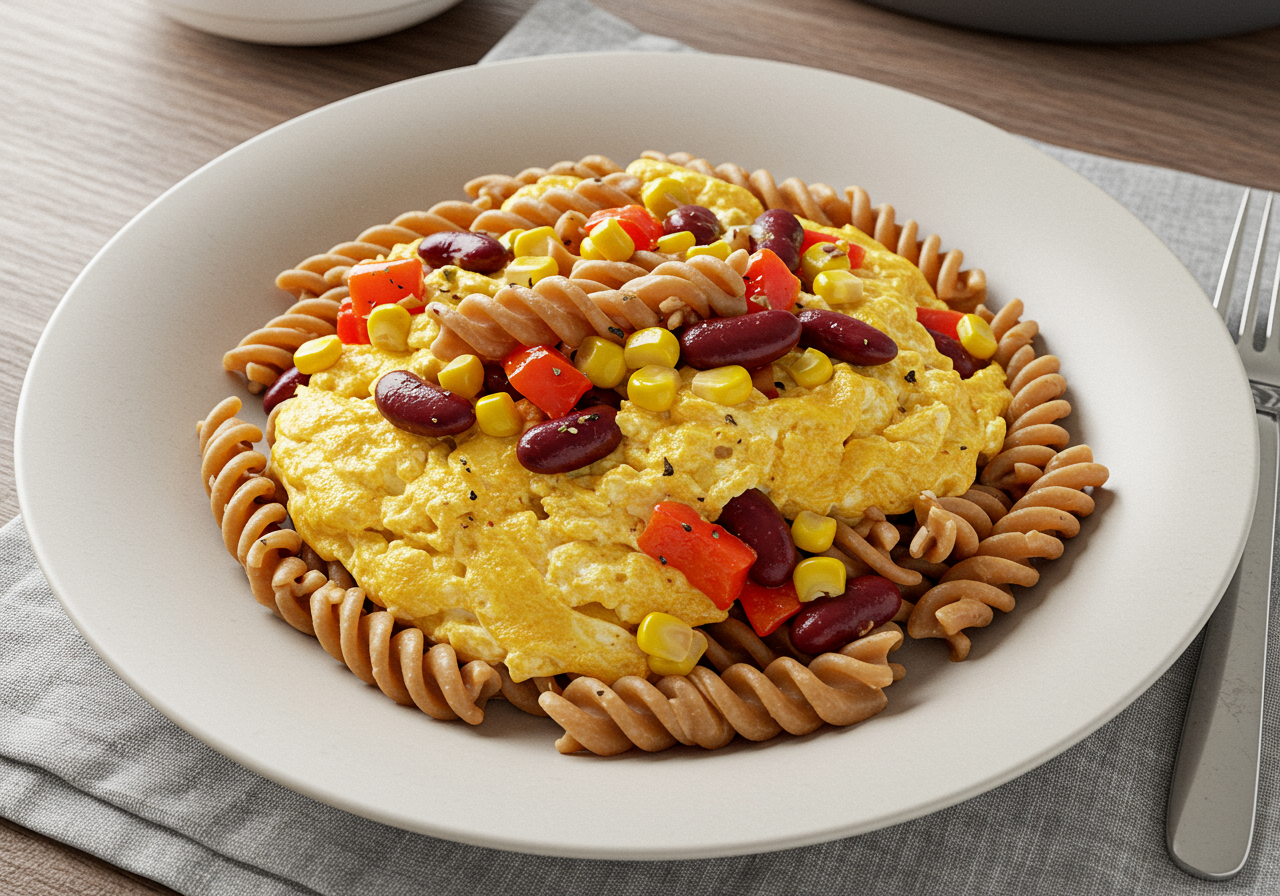Mexican-Style Pasta & Egg Scramble