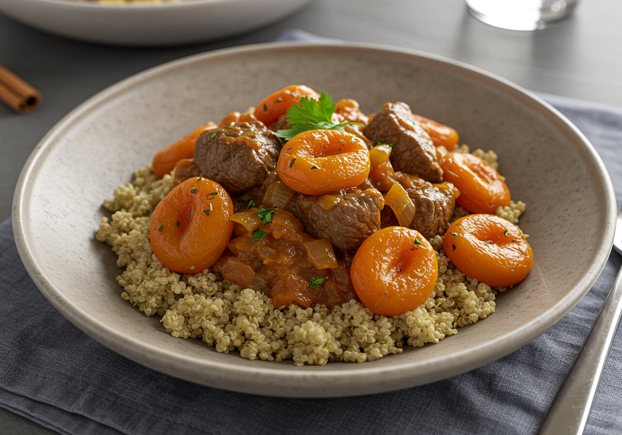 Moroccan Lamb and Apricot Tagine with Quinoa