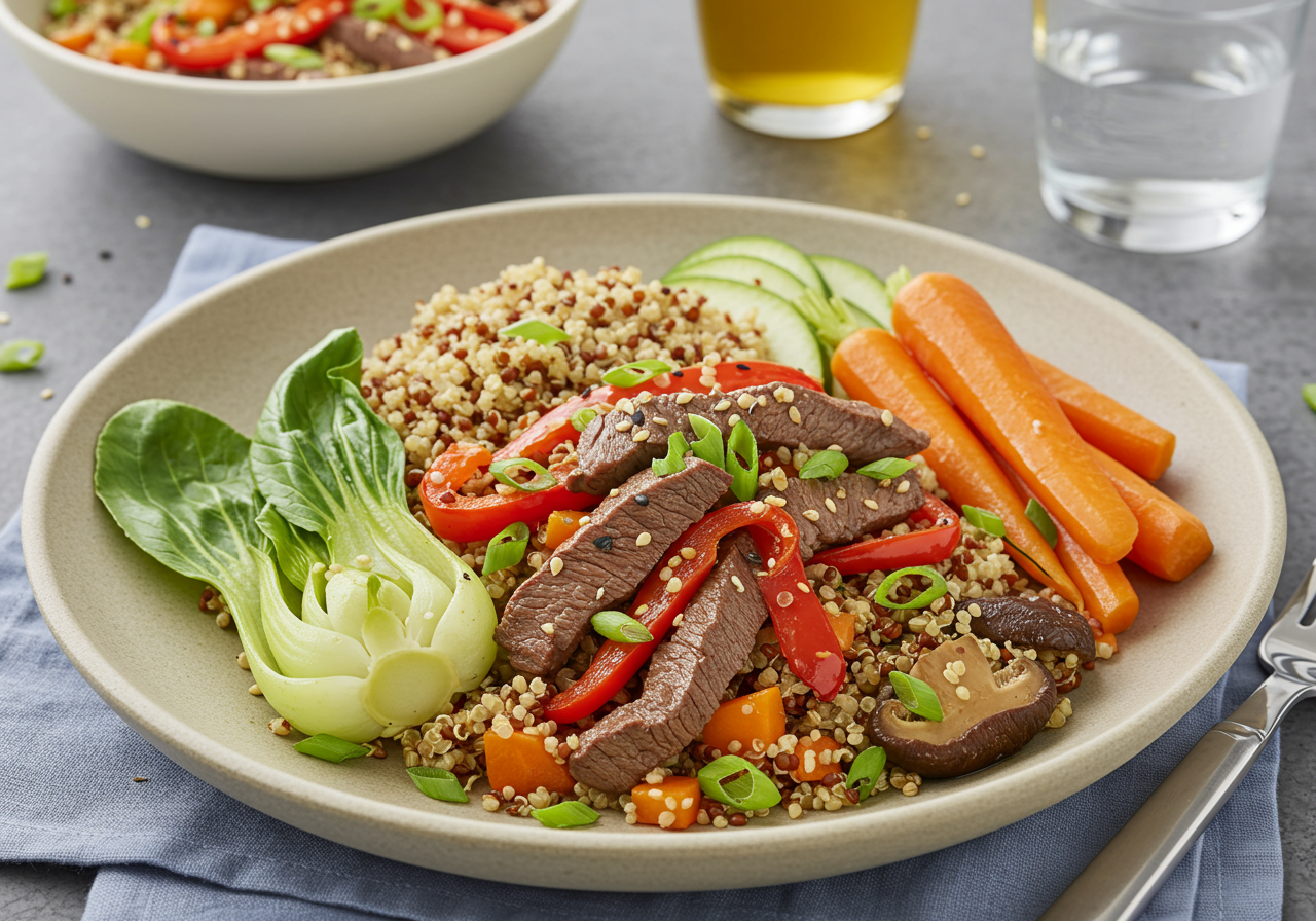 Korean-Inspired Beef & Quinoa Bowl