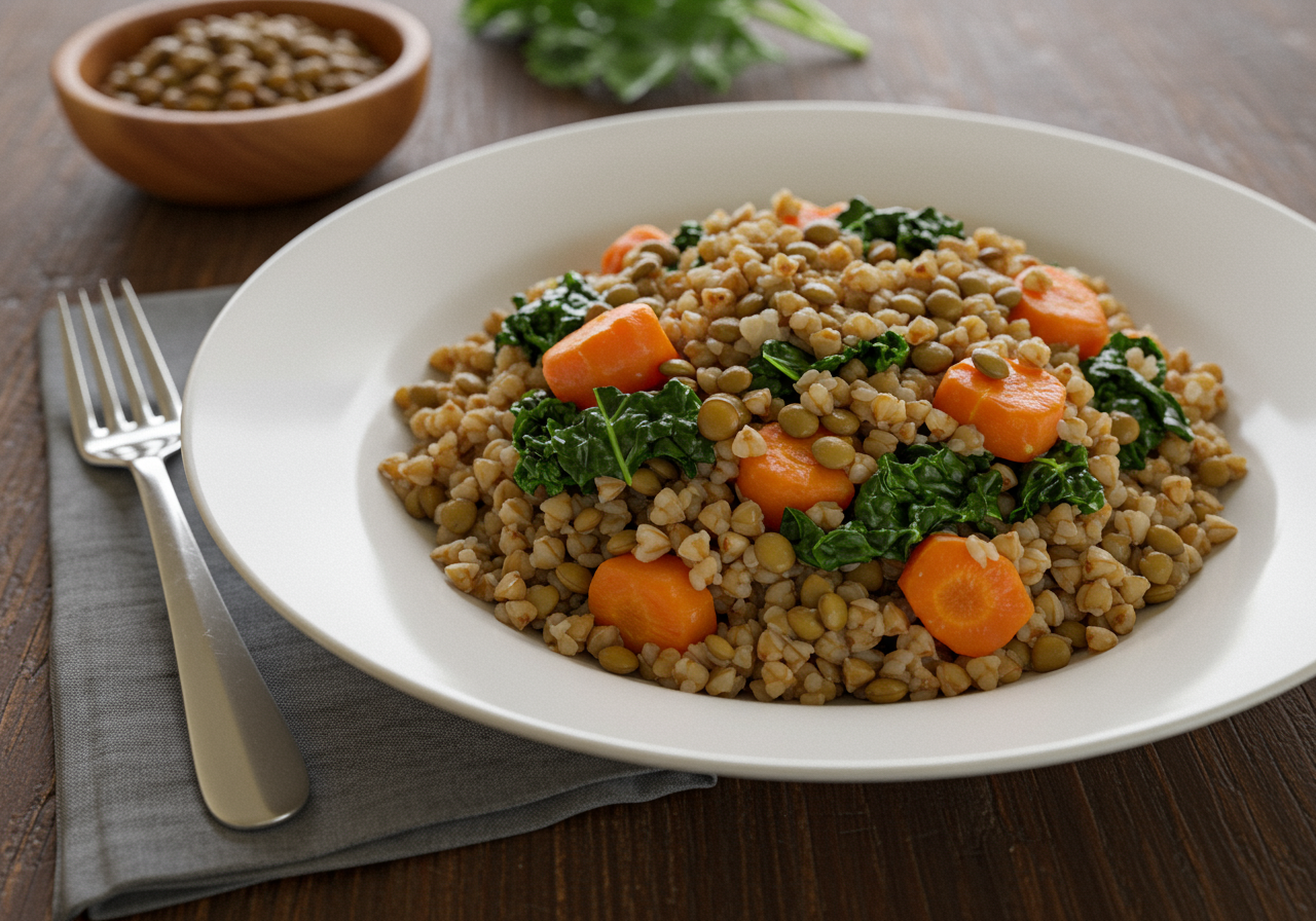 Balkan-Style Buckwheat and Lentil Stew
