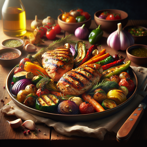 Grilled Balkan Chicken with Roasted Vegetables