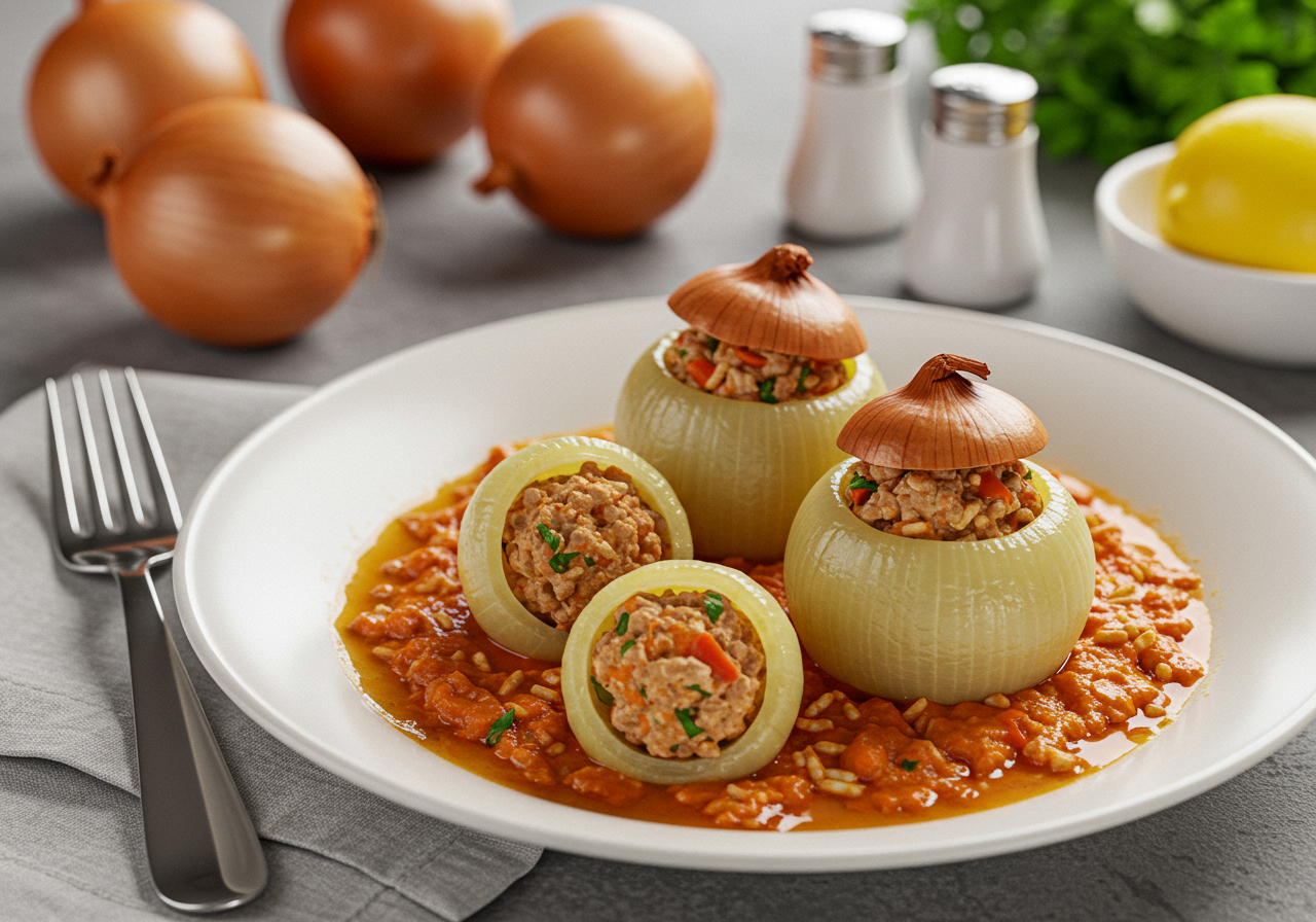 Nutritious Stuffed Onions with Lean Turkey (Sogan Dolma Style)