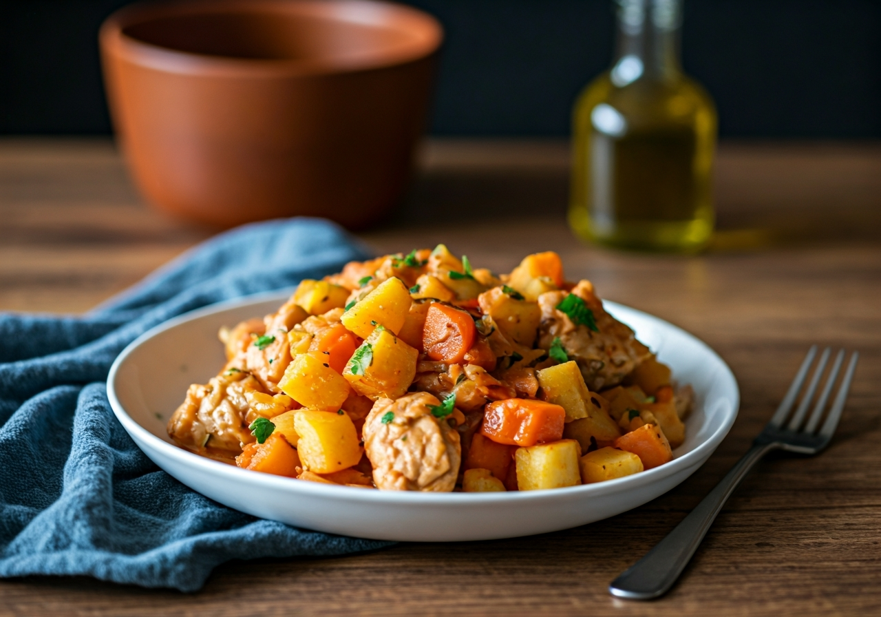 Rustic Balkan Chicken & Vegetable Skillet