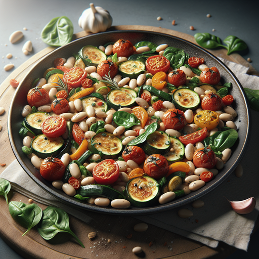 Tuscan White Bean and Roasted Vegetable Skillet