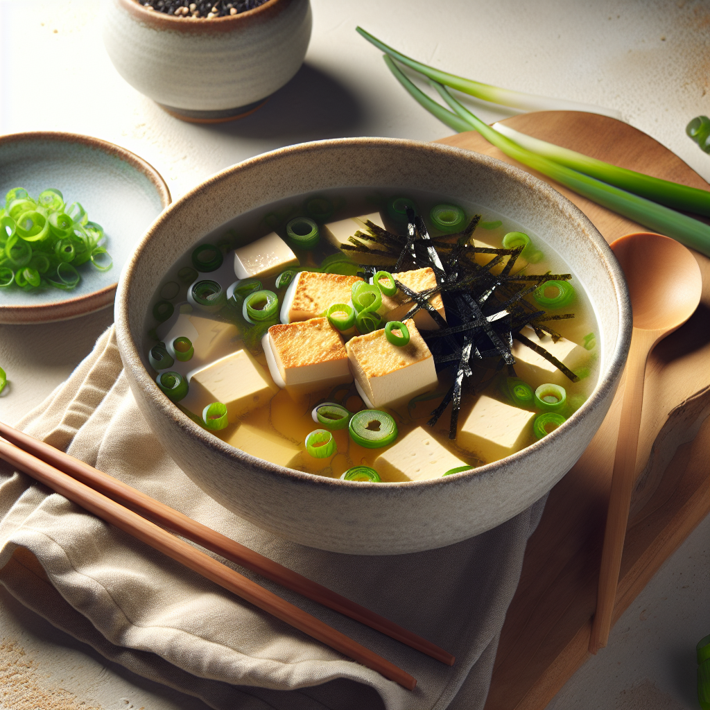 Japanese Miso Soup with Tofu and Vegetables