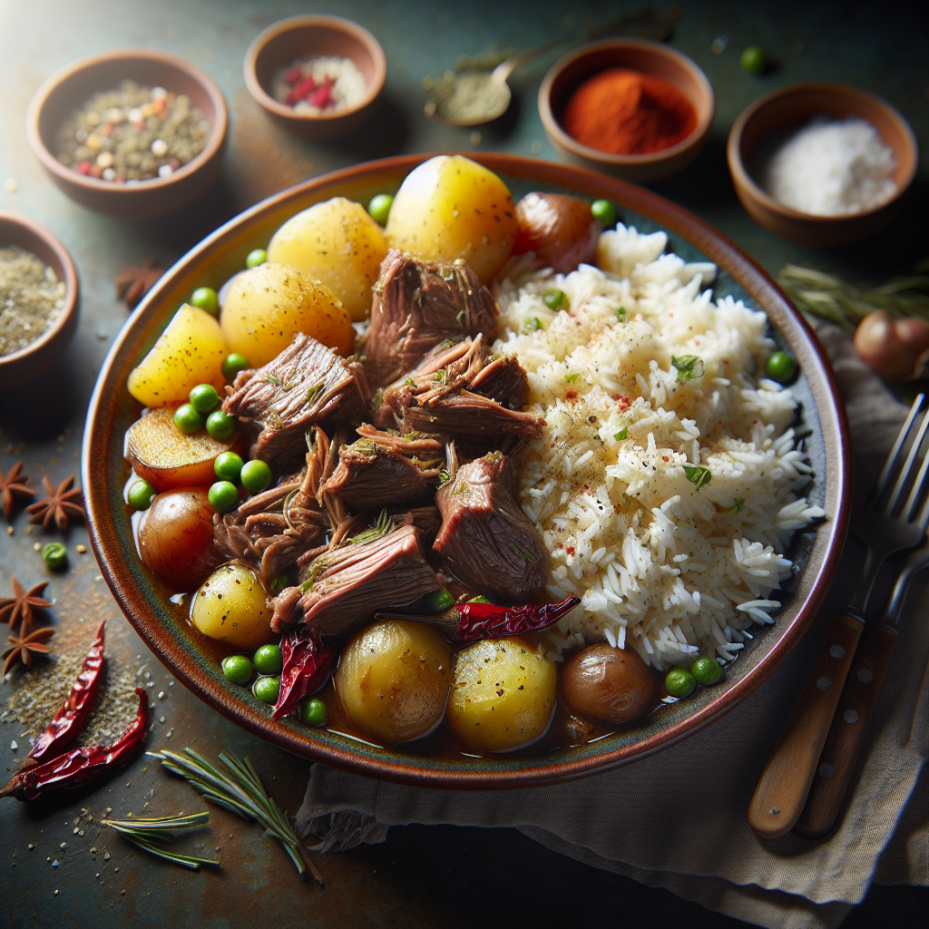 Braised Lamb with Potatoes and Basmati Rice