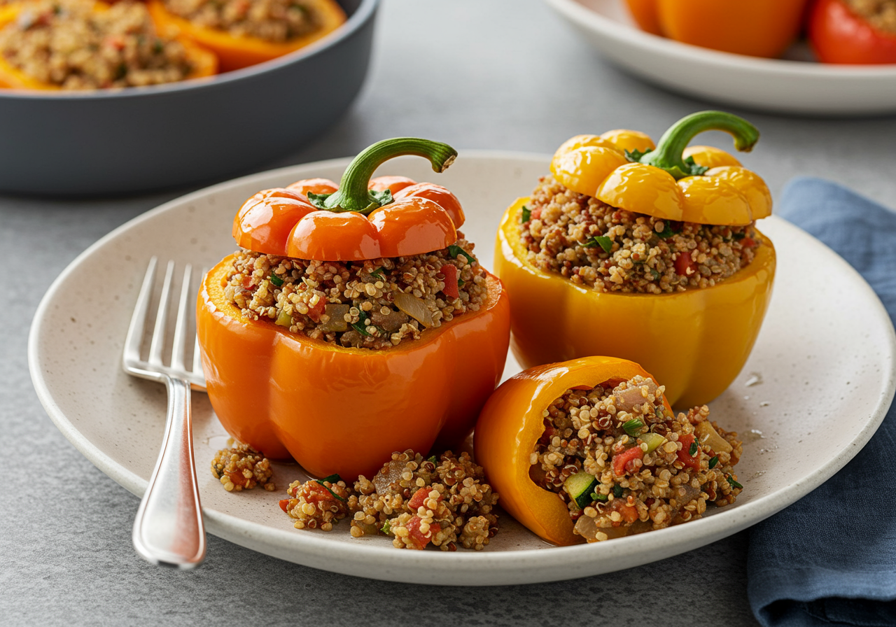 Mediterranean Lamb & Quinoa Stuffed Peppers