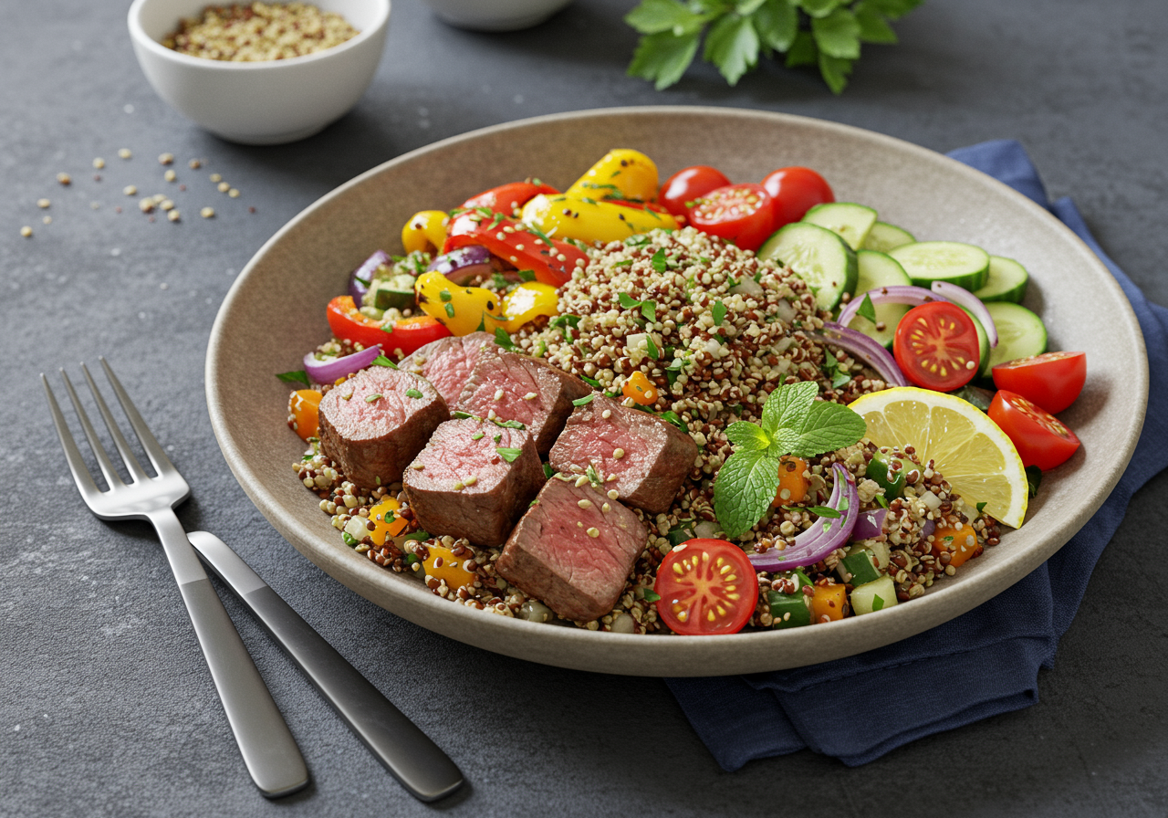 Mediterranean Lamb and Quinoa Power Bowl