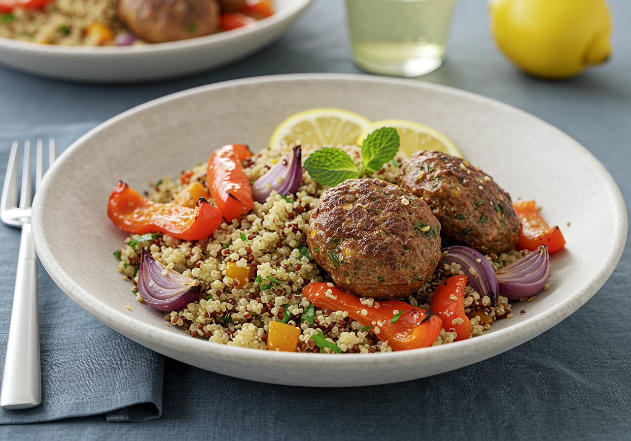 Mediterranean Lamb Koftas with Herbed Quinoa