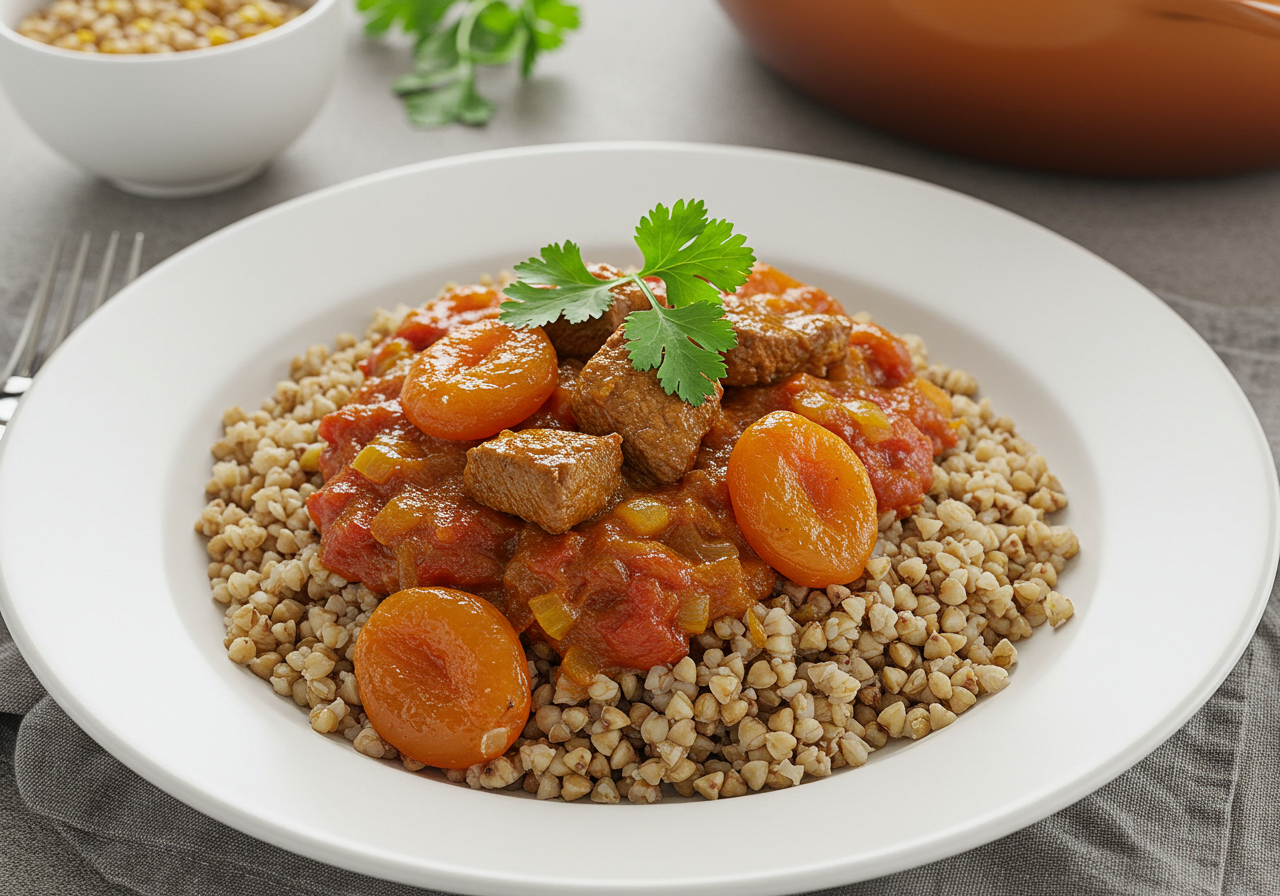 Moroccan Lamb Tagine with Buckwheat & Apricots