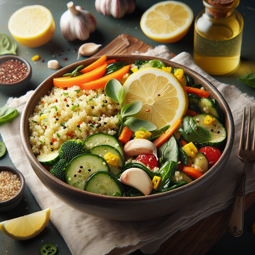 Gluten-Free Lemon Garlic Quinoa Bowl