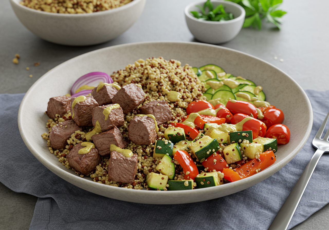Mediterranean Lamb and Quinoa Power Bowl