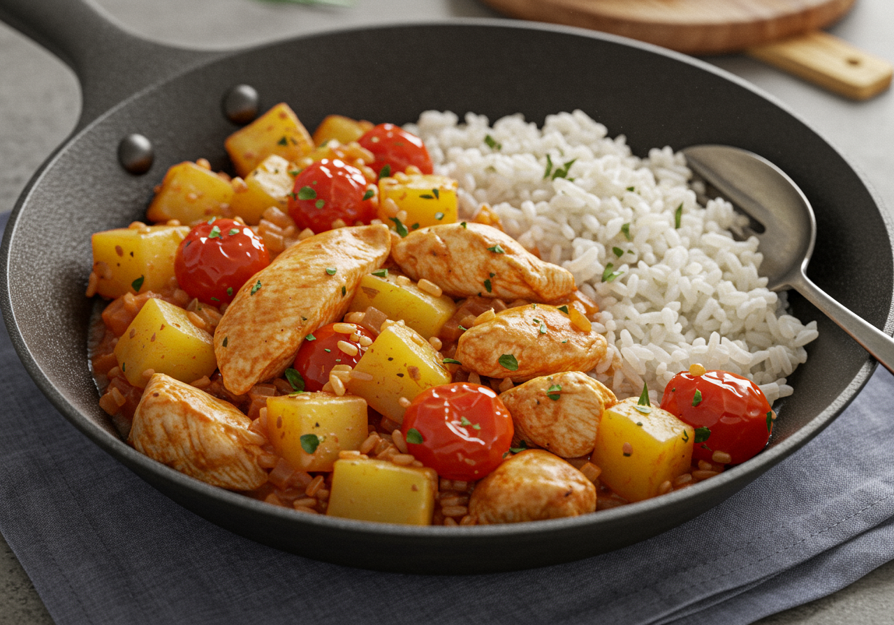 Mediterranean Chicken and Potato Skillet