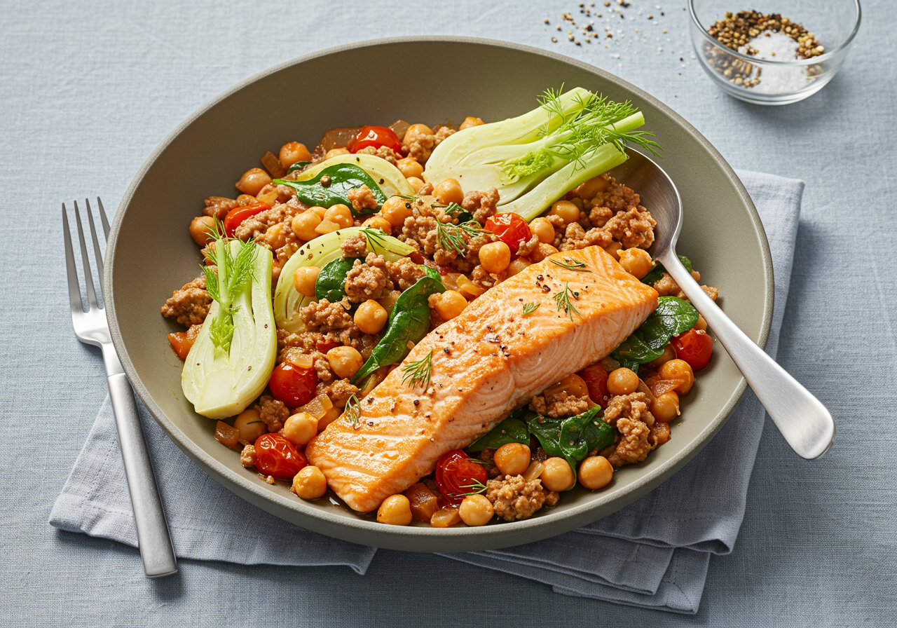 Mediterranean Lamb and Fennel Skillet