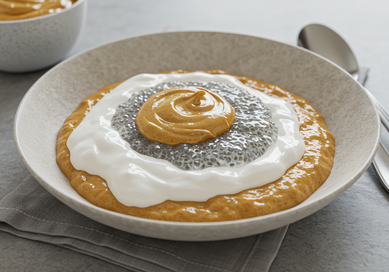 Whipped Peanut Butter Yogurt with Chia Gel