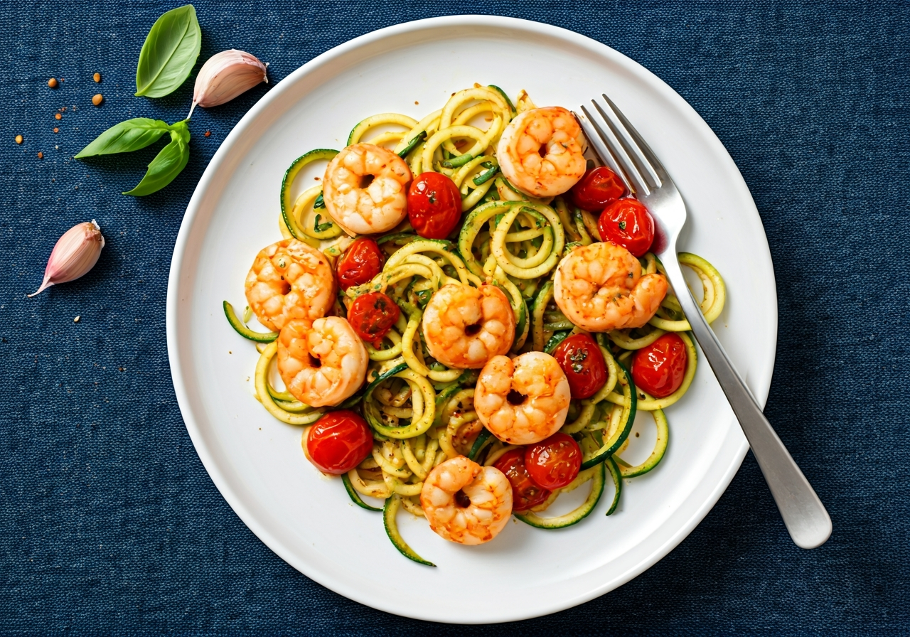 Middle-Eastern Spiced Shrimp with Zucchini Noodles