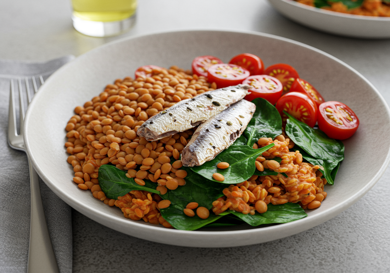 Mediterranean Lentil & Sardine Bowl