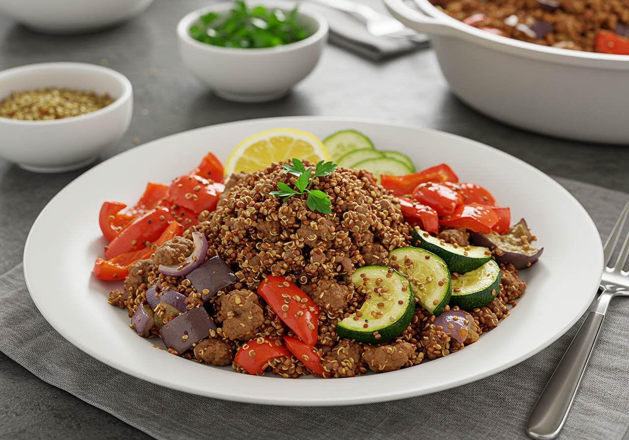 Mediterranean Lamb and Quinoa Meal-Prep Bowls