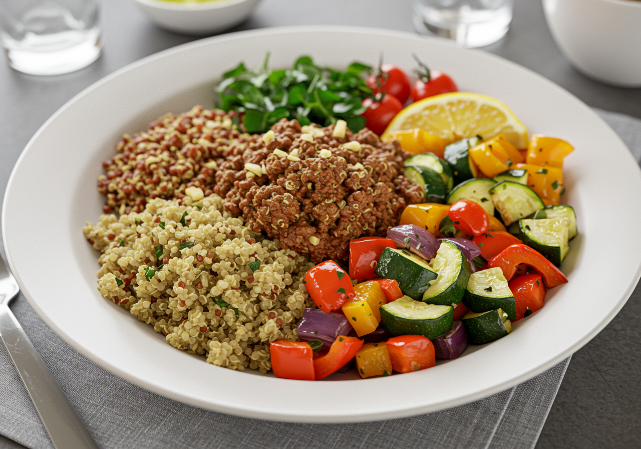 Mediterranean Lamb and Quinoa Power Bowls