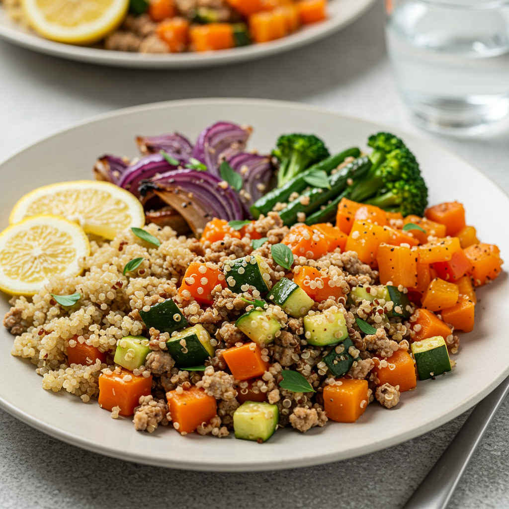 Mediterranean Turkey & Quinoa Veggie Bowls