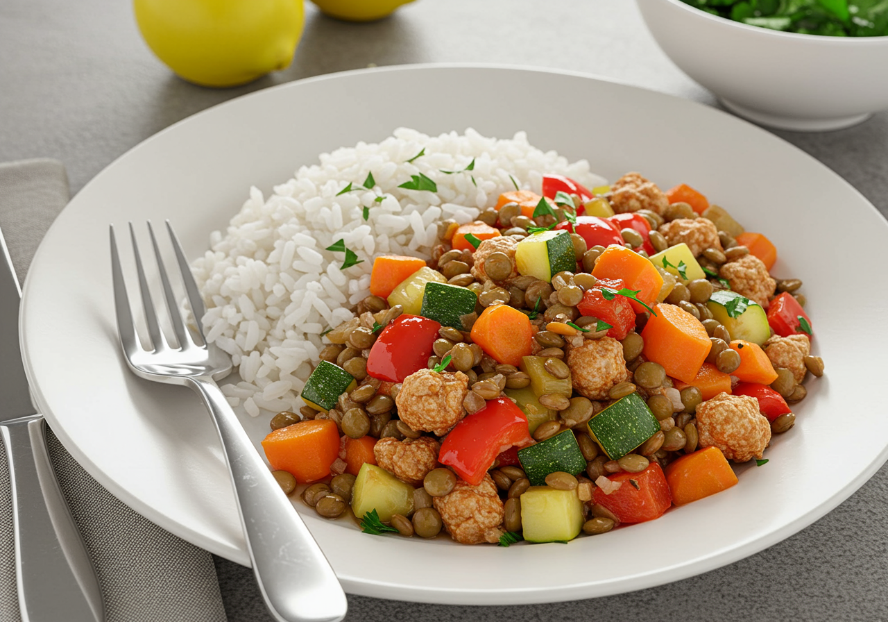 Hearty Lentil & Turkey Provençal Skillet