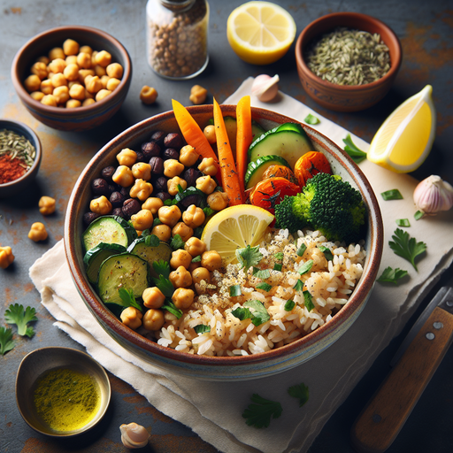 Middle Eastern Chickpea & Brown Rice Meal Prep Bowls