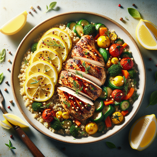Lemon Herb Grilled Chicken with Quinoa and Vegetables