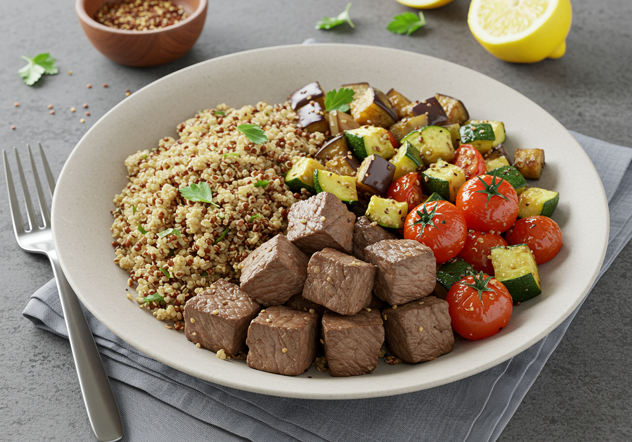 Mediterranean Lamb and Quinoa Power Bowl
