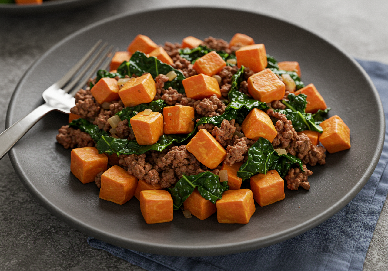Hearty Lean Beef & Sweet Potato Skillet