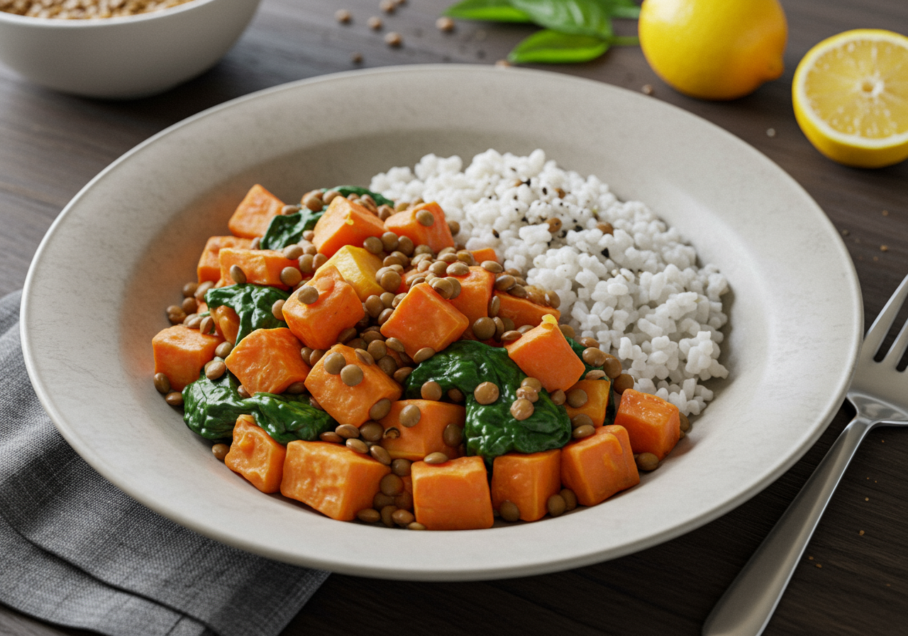 Hearty Moroccan Lentil & Sweet Potato Stew