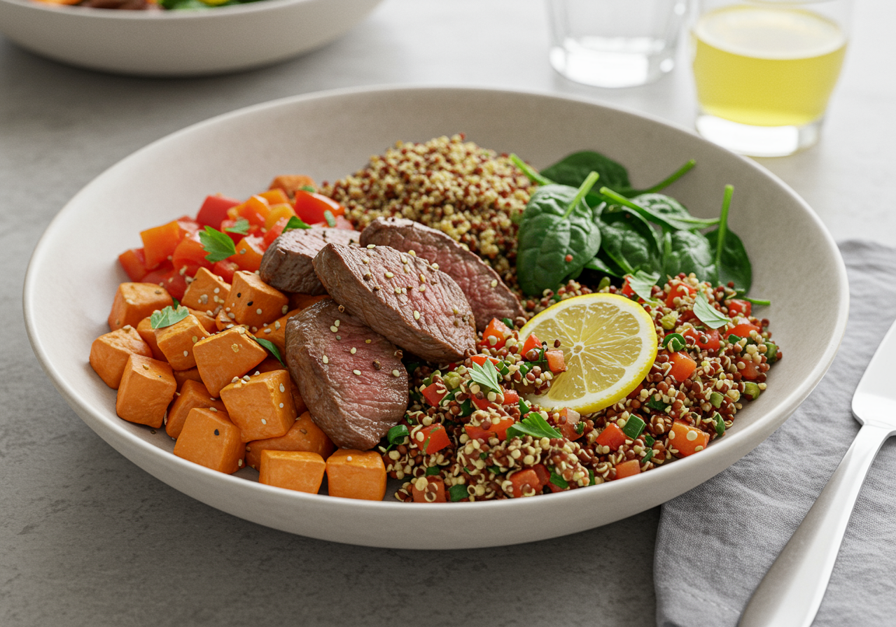 Lemony Lamb and Quinoa Power Bowl