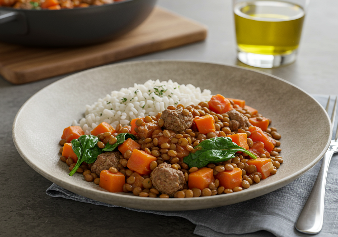 Hearty Mediterranean Lamb & Lentil Stew