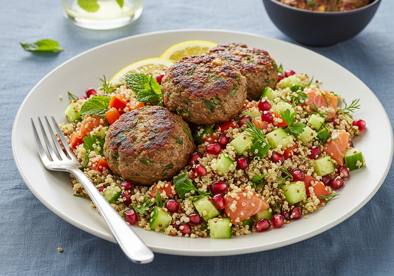 Herbed Lamb Koftas with Jeweled Quinoa