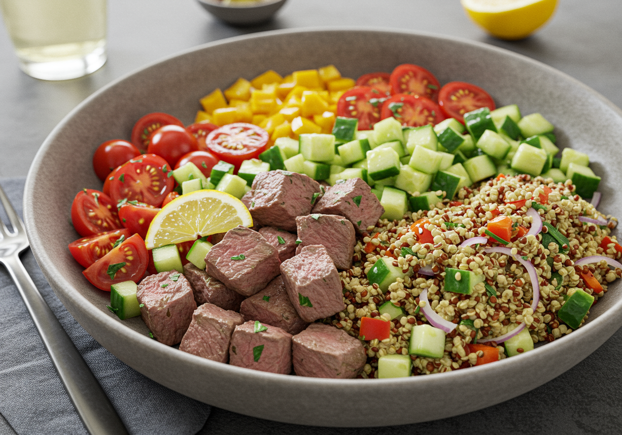 Mediterranean Lamb and Quinoa Power Bowl